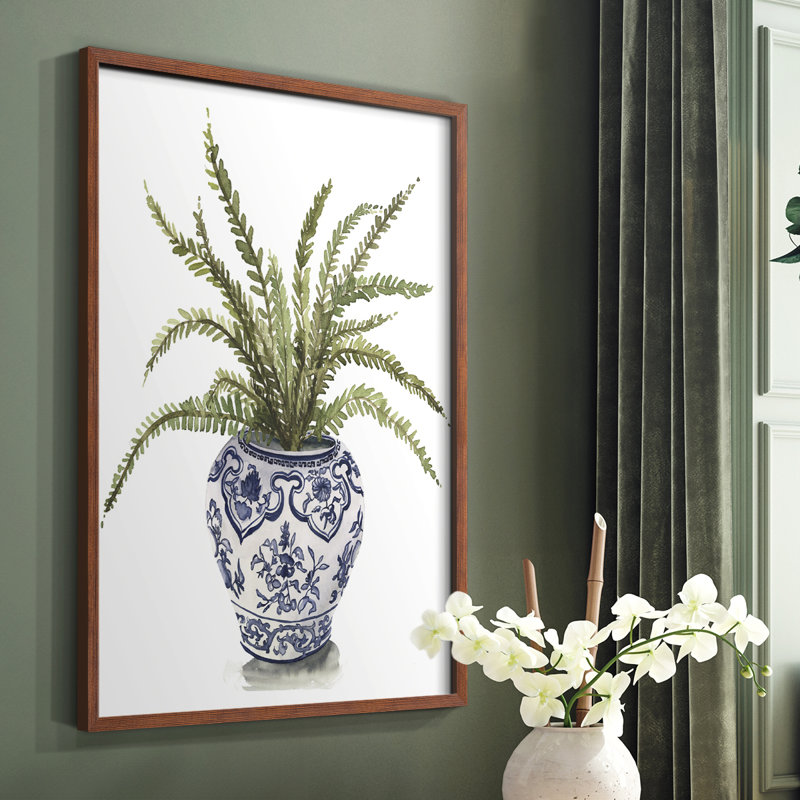 Fern House I Framed Print - Solid Wood, Brown, 28" H x 22" W