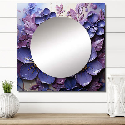 Jaquala - Violets Square Mirror For Wall Art Decor