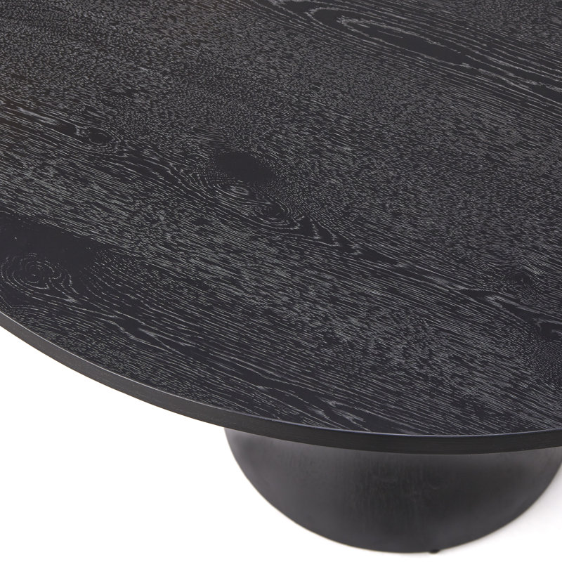 Table de salle à manger Boudot, Noir ébène, H 30,75 po x L 59,1 po x l 59,1 po