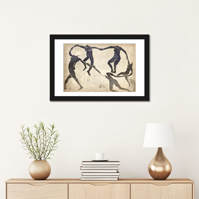 «Dance», impression sur toile tendue, H 16 po x l 24 po x P 1 po, Papier avec cadre noir, Blanc