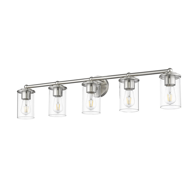 Éclairage pour meuble-lavabo à 5 lumières Cheetham, Nickel brossé