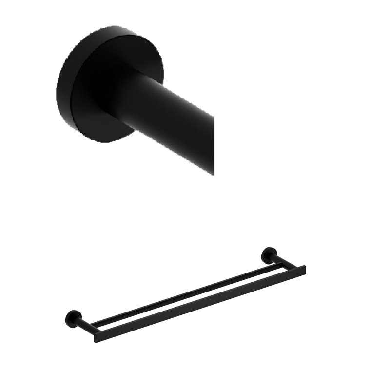 Paradox Double 24" Towel Bar, Black