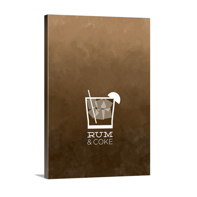 «Minimalist Cocktail Rum and Coke» par Kate Lillyson, impression, H 32 po x l 24 po x P 1 po, Cadre blanc