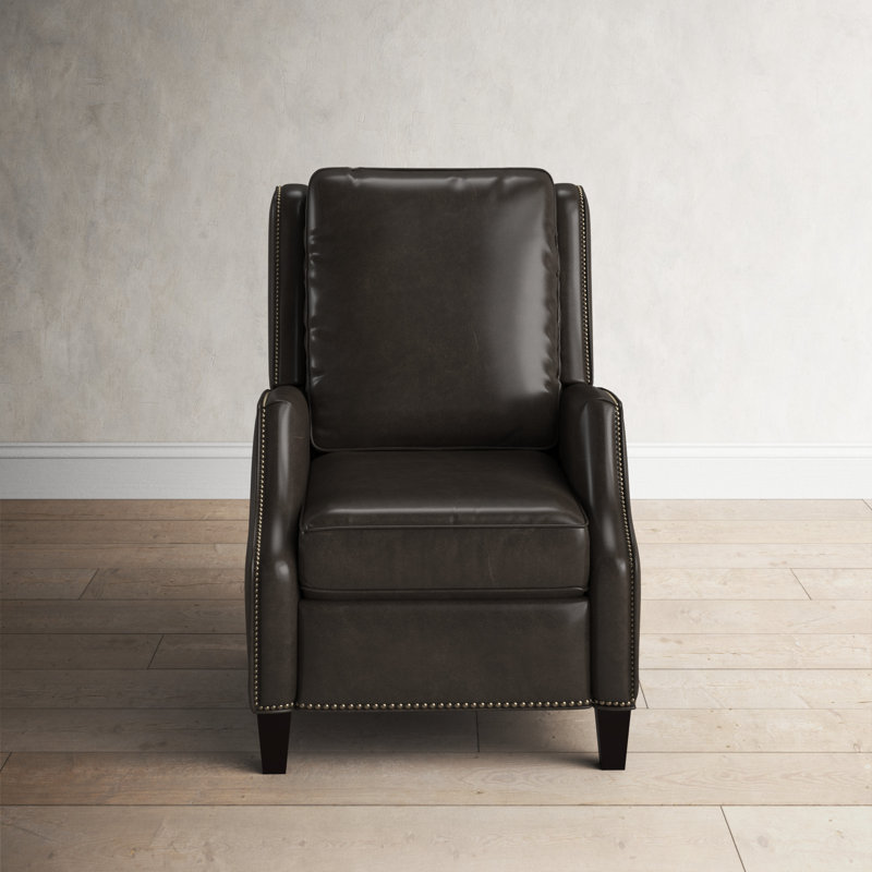 Chantey Recliner, Slate Gray Genuine Leather