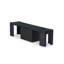 Ensemble de table de salle à manger 9 pièces comprenant une table de cuisine rectangulaire avec un banc en bois et 7 chaises de salle à manger en tissu de lin, noir brossé-63879486-63879481-64780395