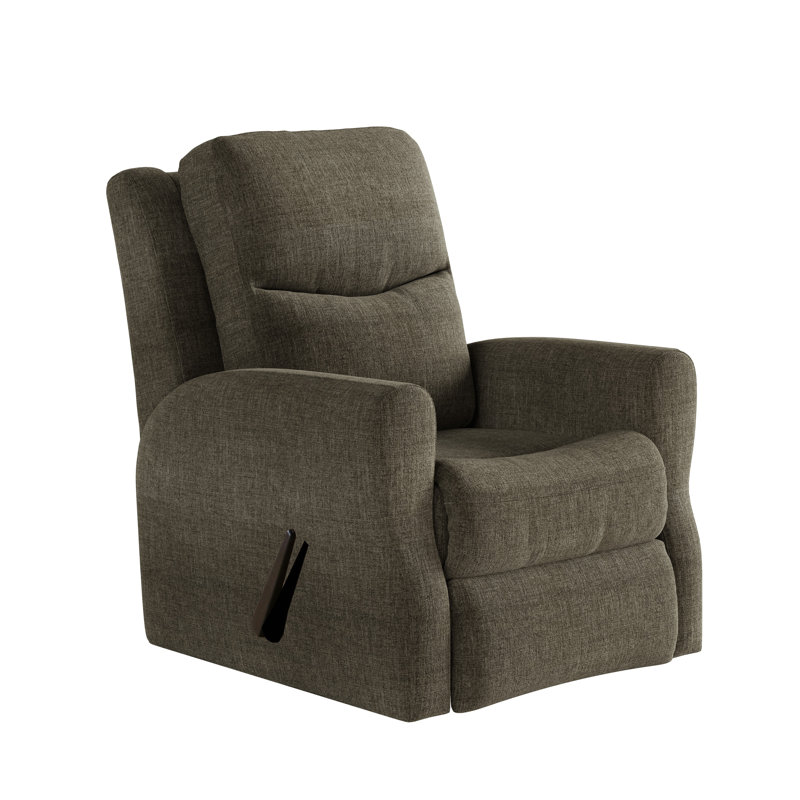 Fame Swivel Rocker Recliner, Dark Brown Polyester