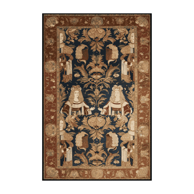 Tapis brun français lavable à la machine, Rectangulaire 3 pi x 5 pi