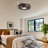 24'' Ceiling Fan With LED Light Flush Mount Ceiling Fan With Remote 6 Speeds & Timer-1294095715