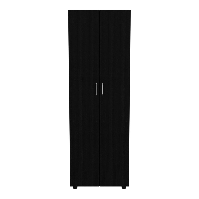 Armoire avec 2 portes et tringle, H 70,8 po x l 23,6 po x P 19 po, Noir