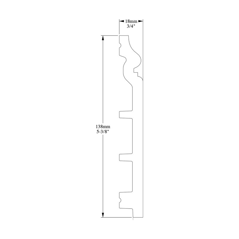 Primed White Flexible Polyurethane Baseboard Moulding 78 in