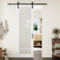 Porte vitrée pleine largeur 32 po x 96 po avec ensemble de quincaillerie noire pour porte de grange