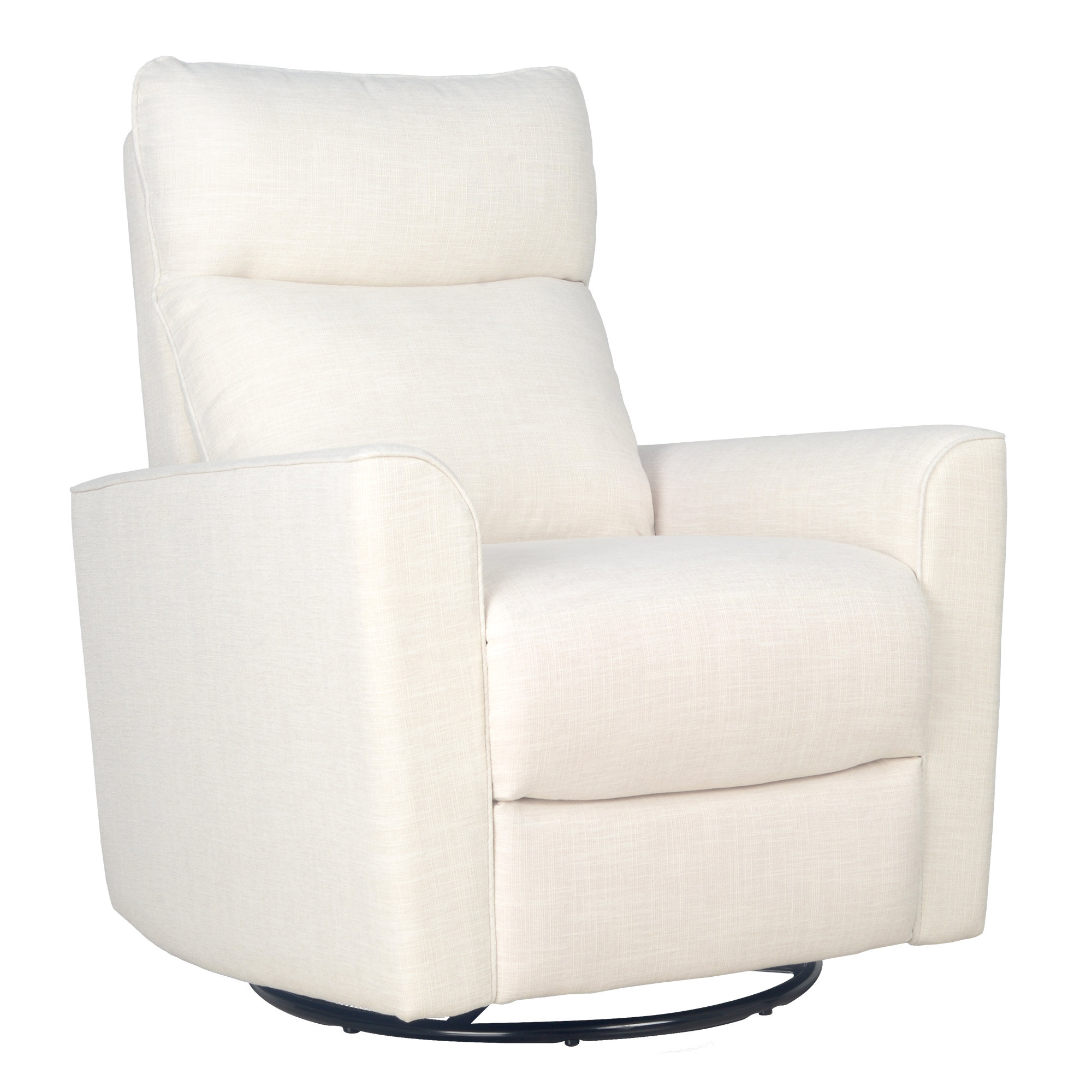 Soho Swivel Glider, Ivory Polyester Blend