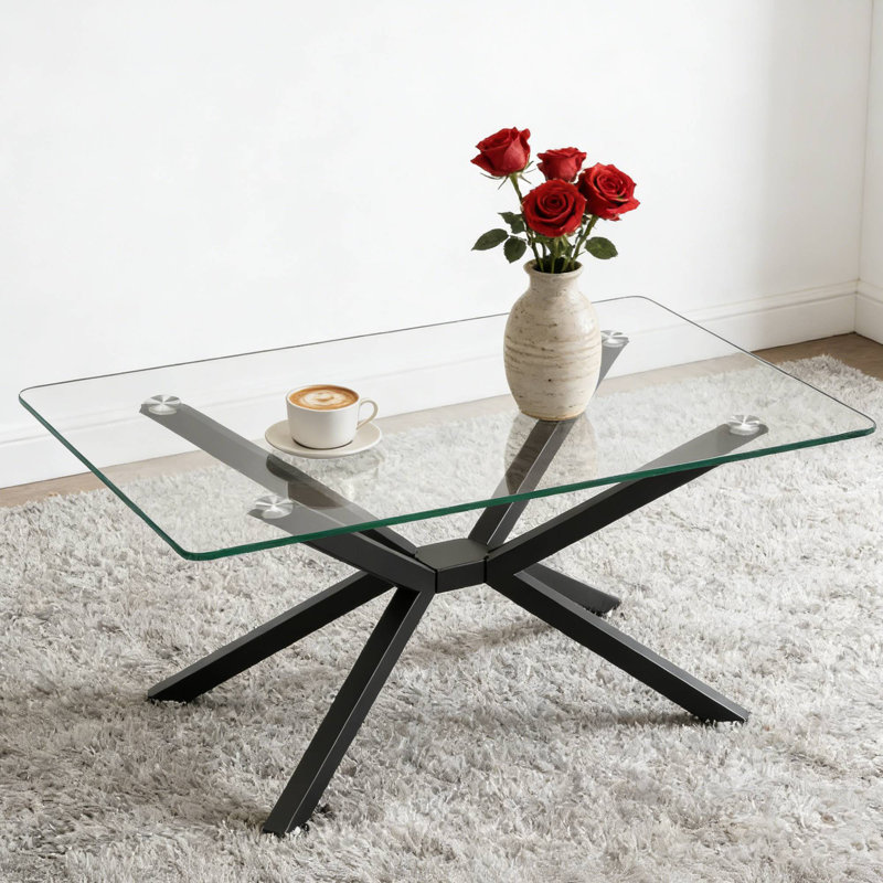 Table basse 39,37 po, Clair, Noir