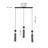 25" Modern Black And Gold 3-Light Pendant Chandelier, Adjustable Hanging Lights With Cylindrical Mesh Shades, E26 Base, Ideal For Dining Room, Kitchen Island, Or Living Room Lighting (No Bulbs)