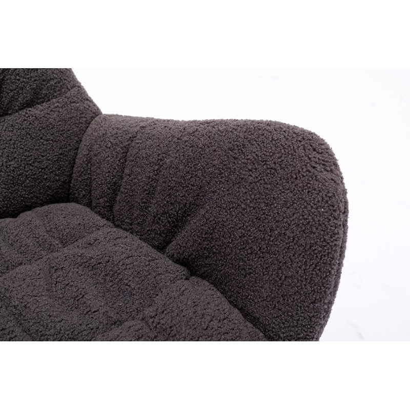Chaise berçante rembourrée Lamond, Gris foncé