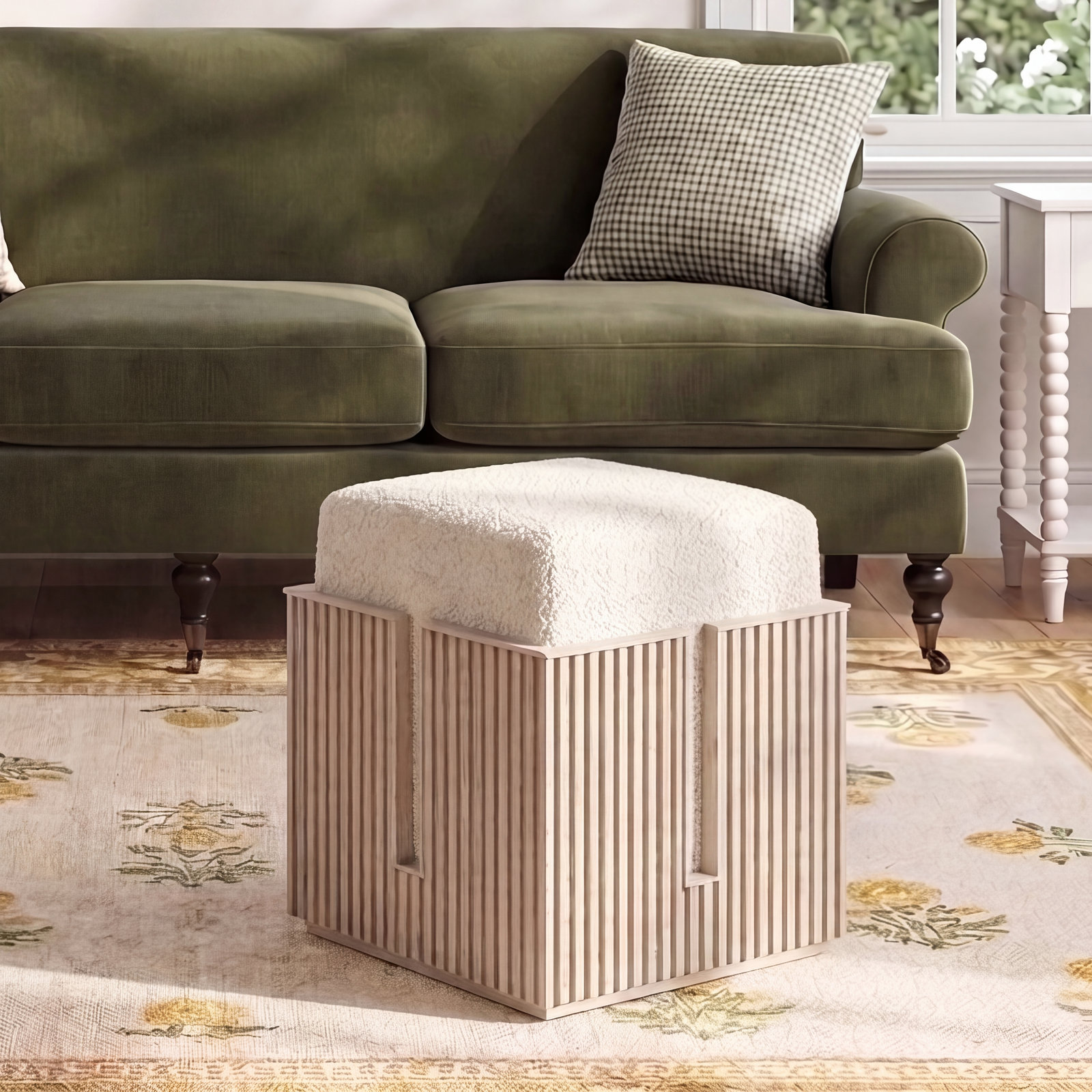 Greta Bunching Stool, White Oak