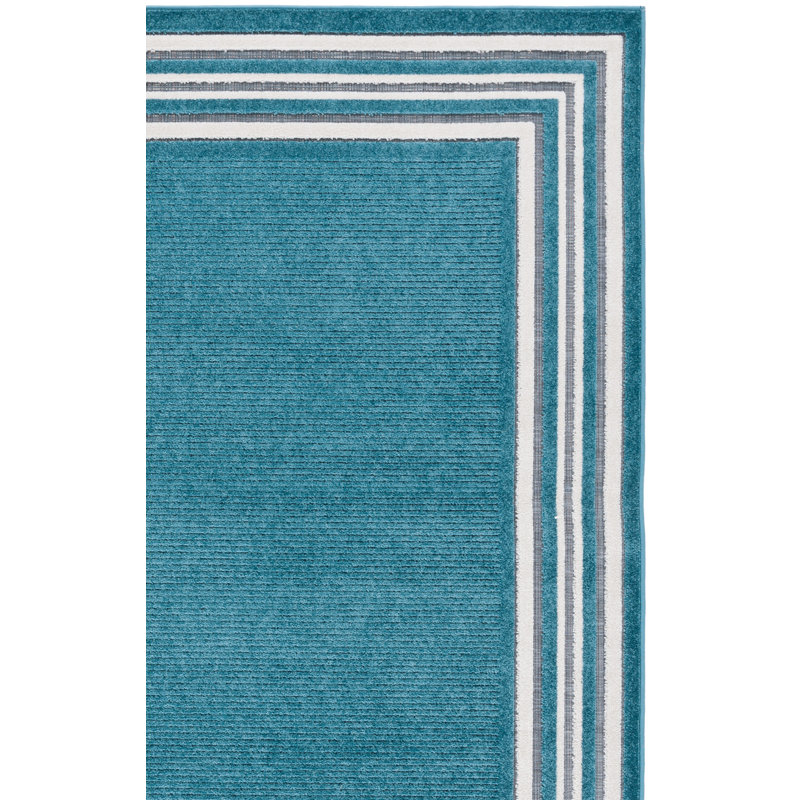 Tapis Brysin 634 en turquoise / ivoire, Rectangle 4 pi x 6 pi