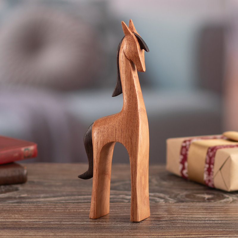 Loon Peak® Handmade Sophisticated Horse Wood Sculpture