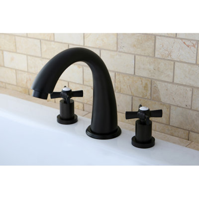 Kingston Brass Millennium Two-Handle 3-Hole Deck Mount Roman Tub Faucet