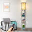 Lampe sur pied à colonne 63,7 "à intensité variable avec tablettes et télécommande et station de charge USB Jarold-261720374