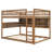 Full over Full Bunk Bed with Integrated Shelving, Color-Changing Lights and Pegboard, Brown-2143459928