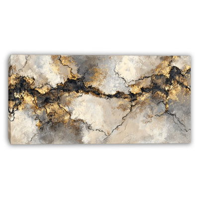 Golden Stone Current Wrapped Canvas Wall Art