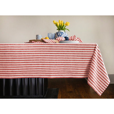 Amalfi Stripe - 100% Pure Linen Tablecloth