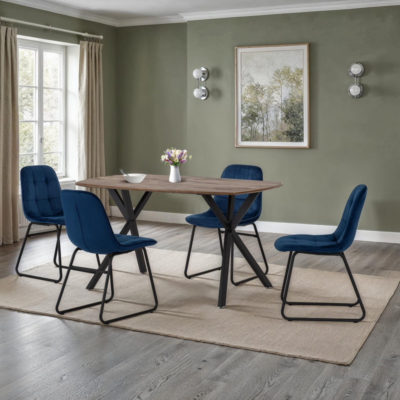 Bardin 4 - Person Dining Set, Sapphire Blue