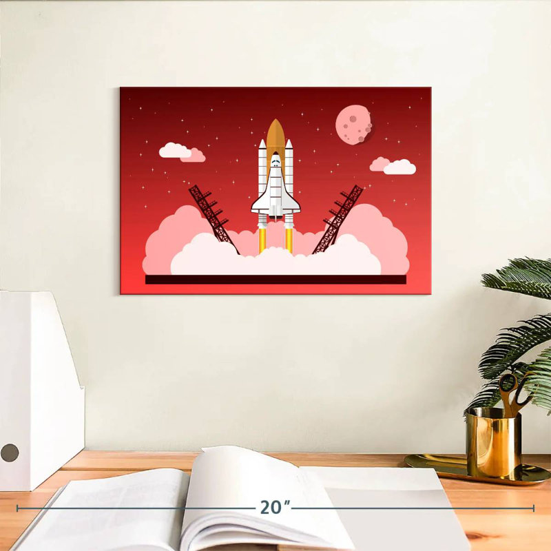 Space Shuttle Mission Launch, 8" H x 12" W