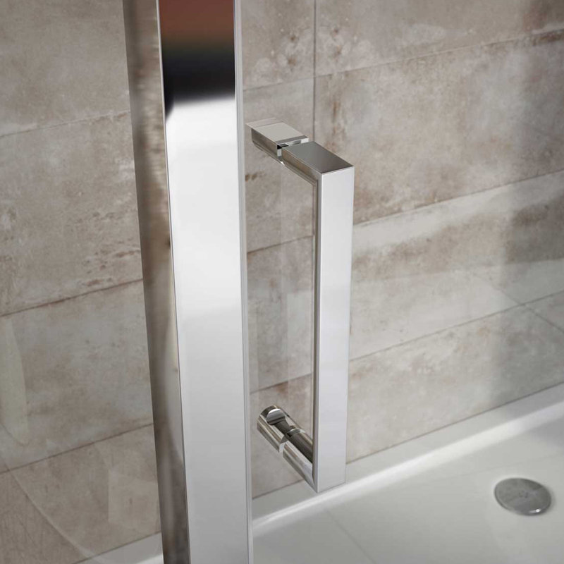 Feora Single Added Frameless Shower Door with Clear Glass, H 200 cm x 170 W cm