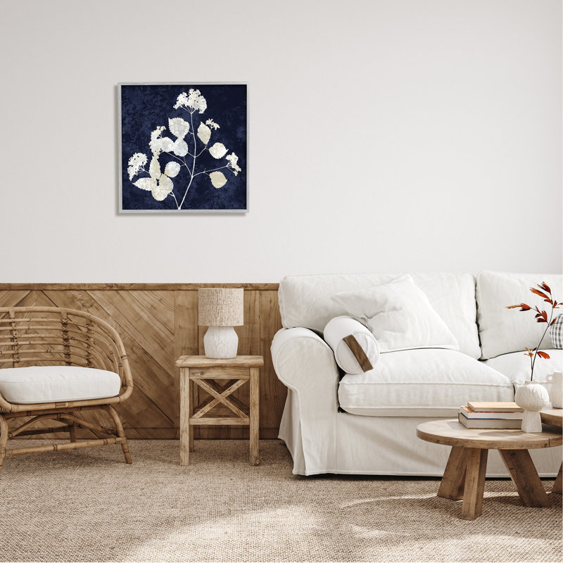 "Abstract Modern Plant Leaves Shapes Modern Botanicals" par Danielle Carson - cadre flottant, impression sur toile