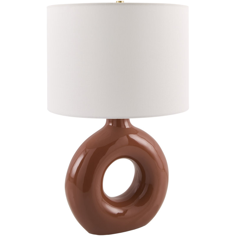 Lampe de table en céramique Roumel, Rouge