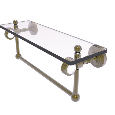 Jarrell Glass Bracket Shelf with Towel Bar