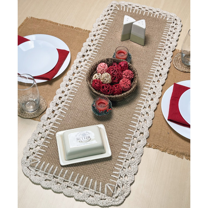 Jute Crochet Table Runner