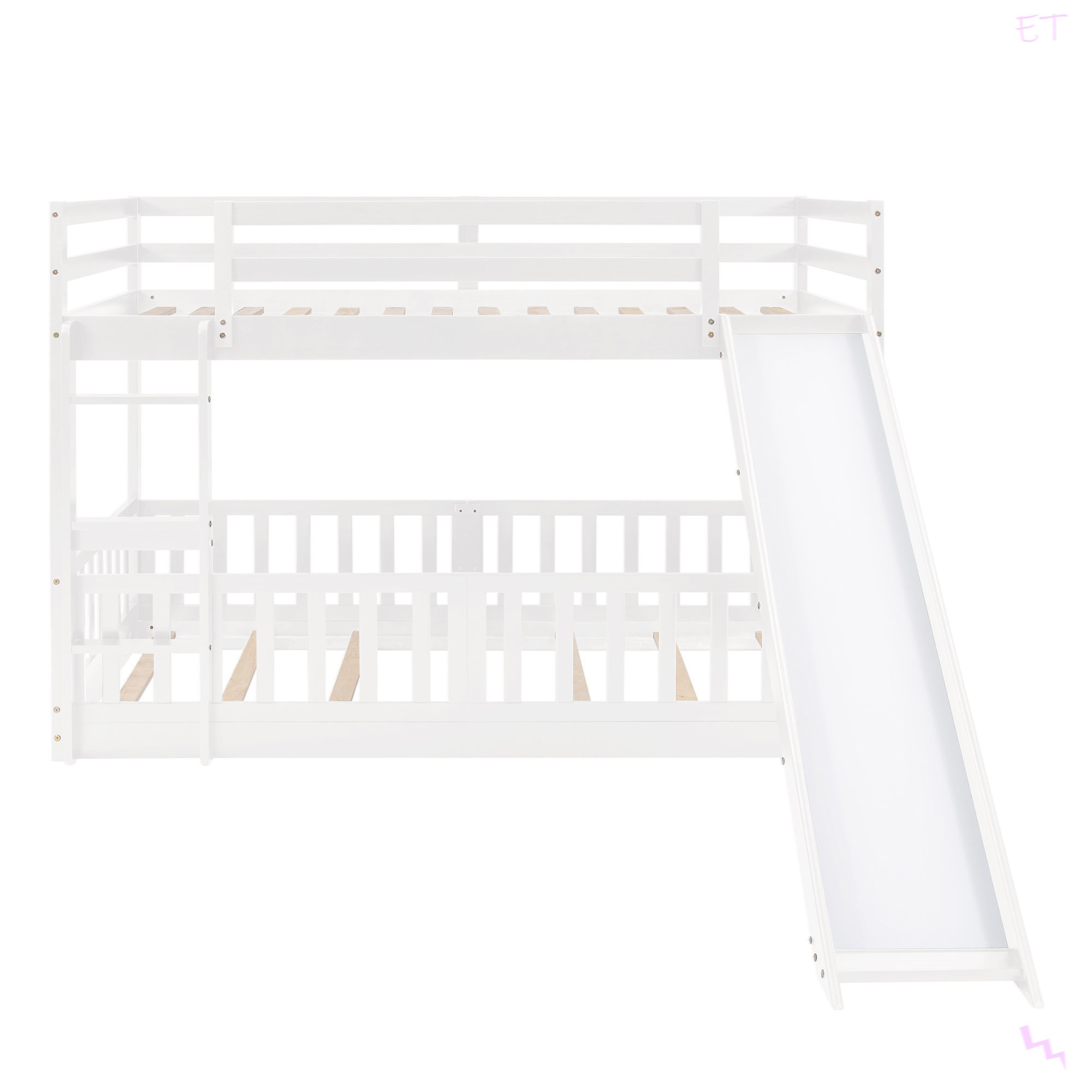 Latitude Run® Twin Over Twin Bunk Bed With Slide And Ladder - Wayfair ...