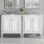 Ensemble de meuble-lavabo 60 po avec lavabo double, lavabo en céramique, portes à fermeture en douceur avec tablette, tiroir de rangement-2113437025-2113437024