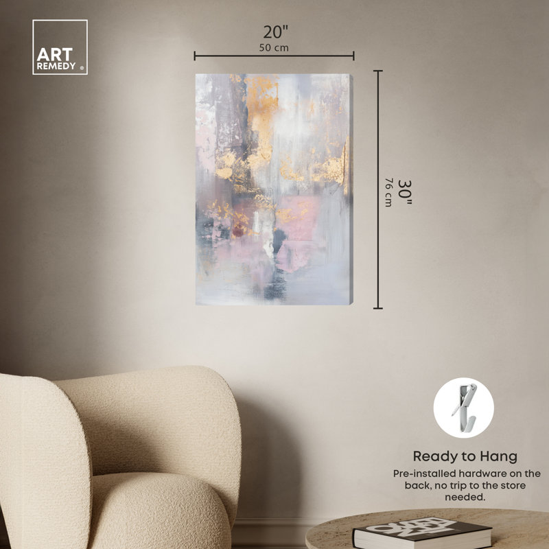 Refreshing Boho Elegant Abstract Wall Art by Art Remedy, Wrapped Canvas, 30" H x 20" W