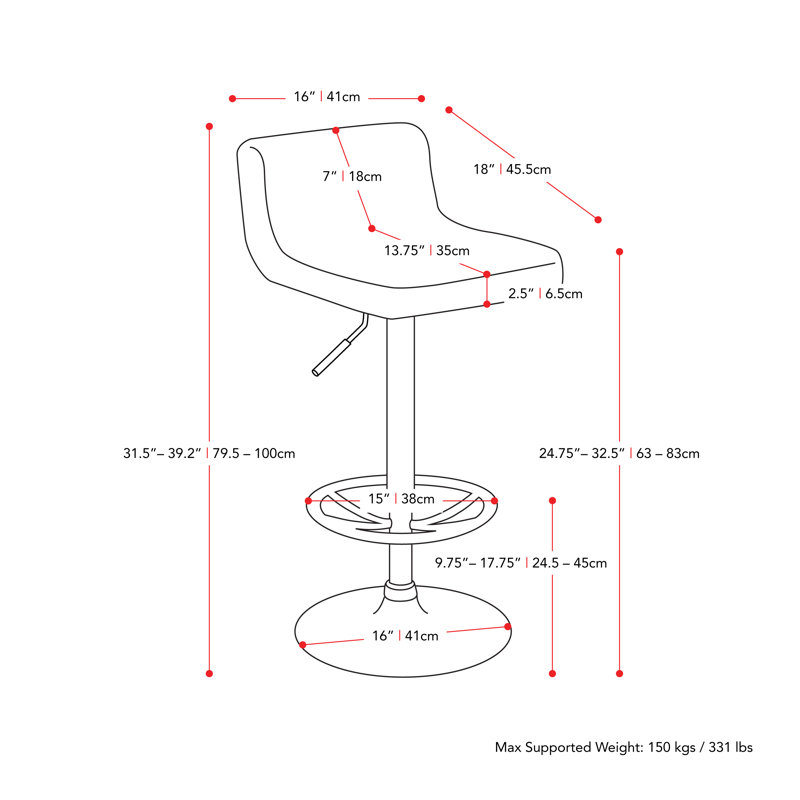 Tabouret de bar pivotant à hauteur réglable Deen, Blanc