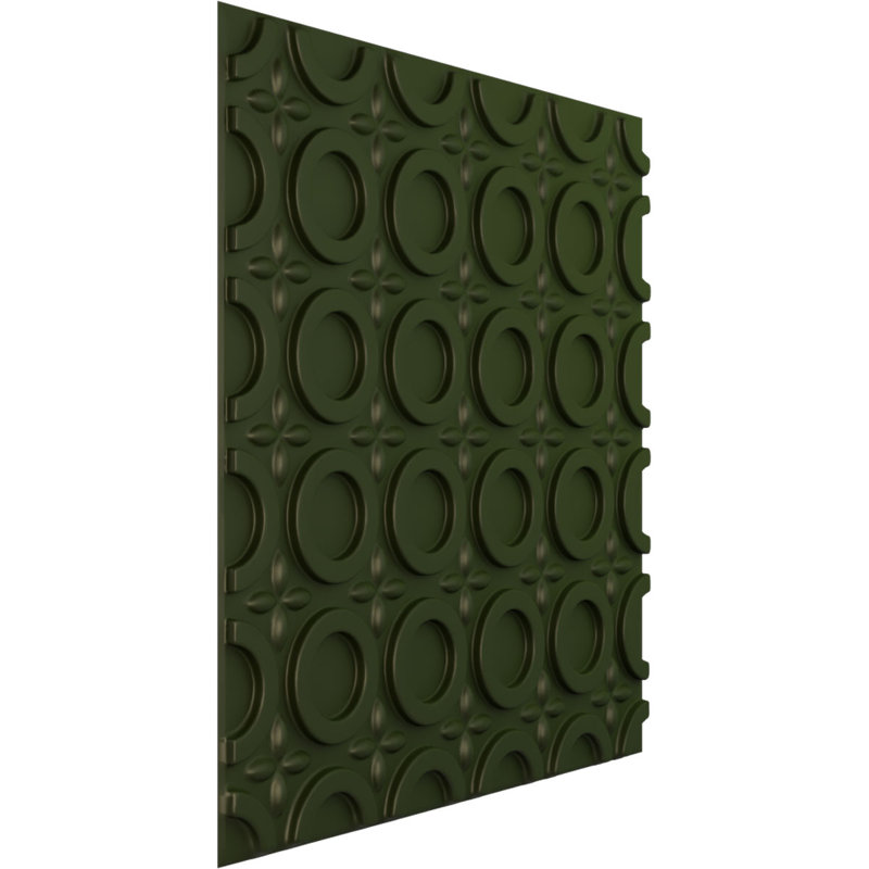 Panneau mural décoratif 3D abstrait EnduraWall l 19 5/8 po x H 19 5/8 po, vert canyon satiné UltraCover (couvre 2,67 pieds carrés)