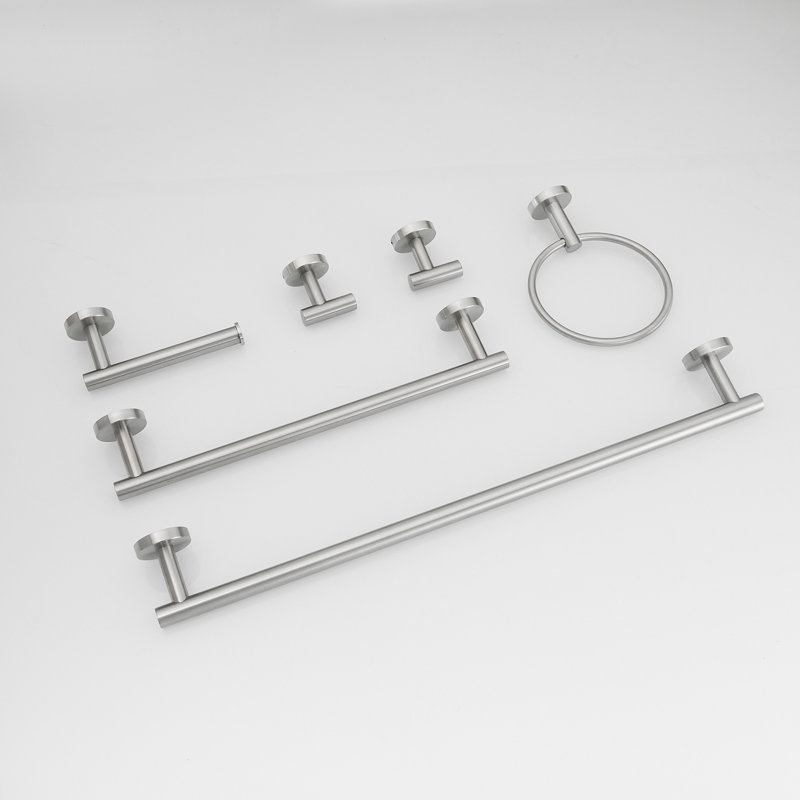 Veil 6-Piece Bathroom Hardware Set, Brushed Nickel