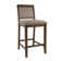 25'' Upholstered Bar & Counter Stool With Solid Wood Legs And Footrest And Rattan Backrest For Kitchen Island, Coffee Bar