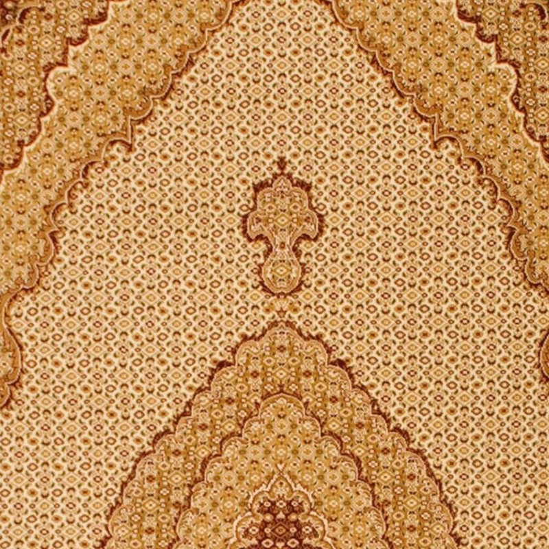 Tapis oriental rouge et beige 2 pi x 2 pi