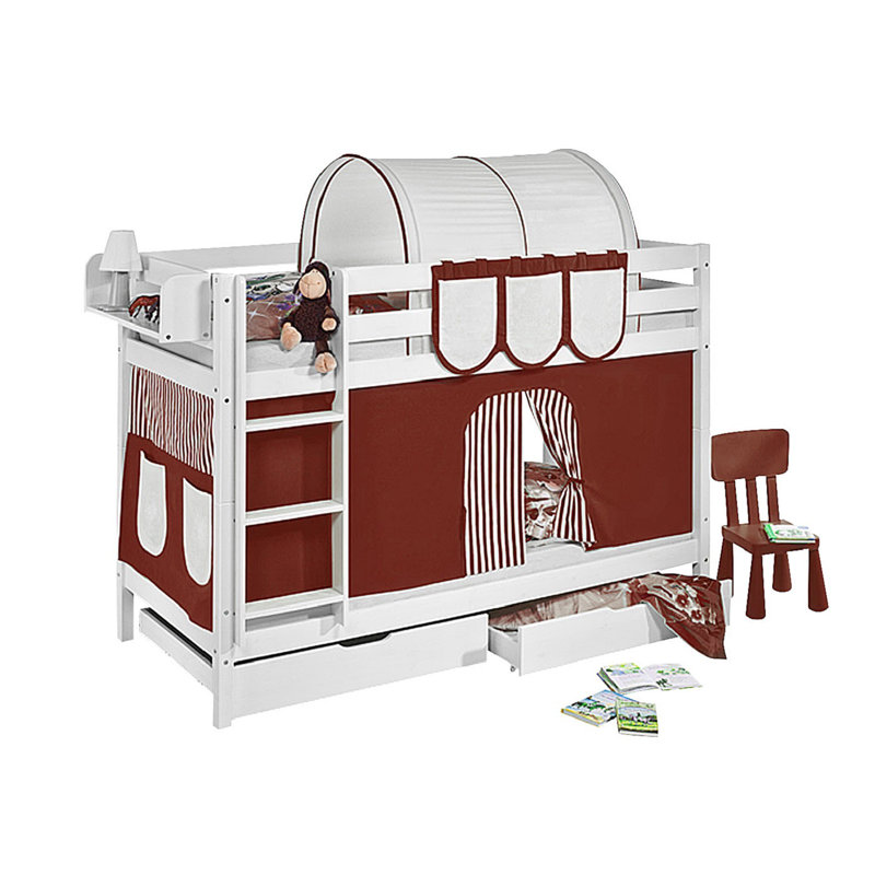 Jelle Solid Wood Bunk Bed by Lilokids, European Single (90 x 200 cm), Brown/Beige