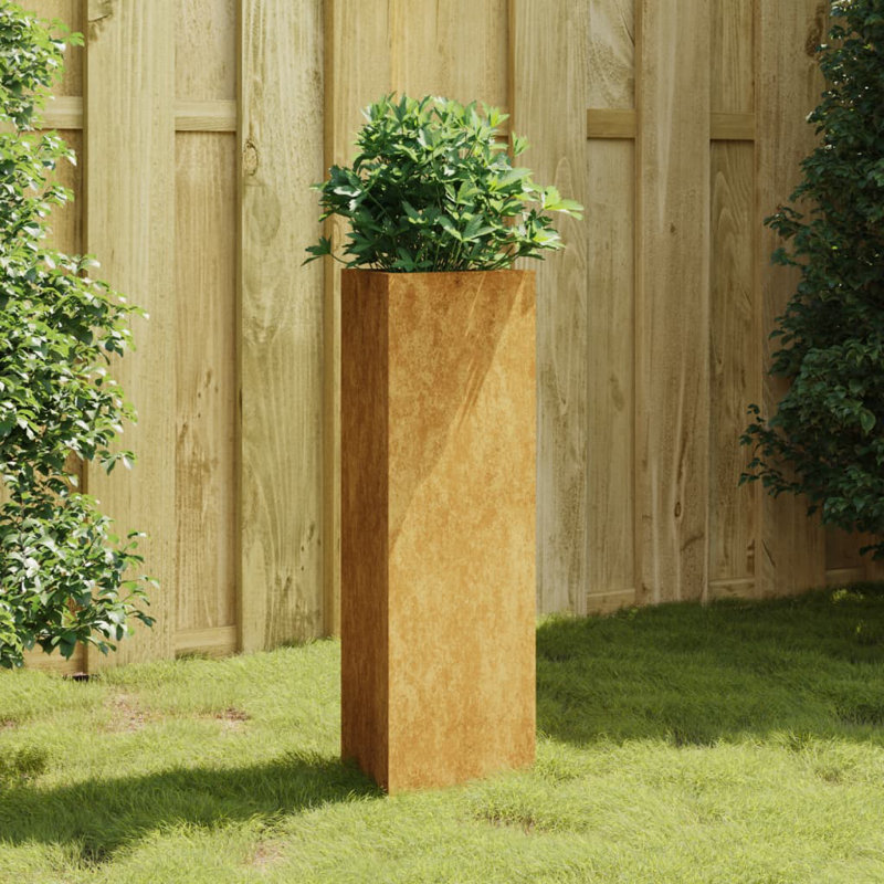 vidaXL Garden Planter Normal metal color (initial), Rusty (over time), 29.5" H x 11.8" W x 10.2" D