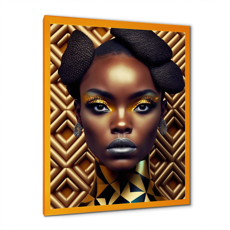 «Beautiful Contemporary Contemporary Retro Woman III», reproduction sur toile, H 20 po x l 12 po x P 1 po, Encadrement doré