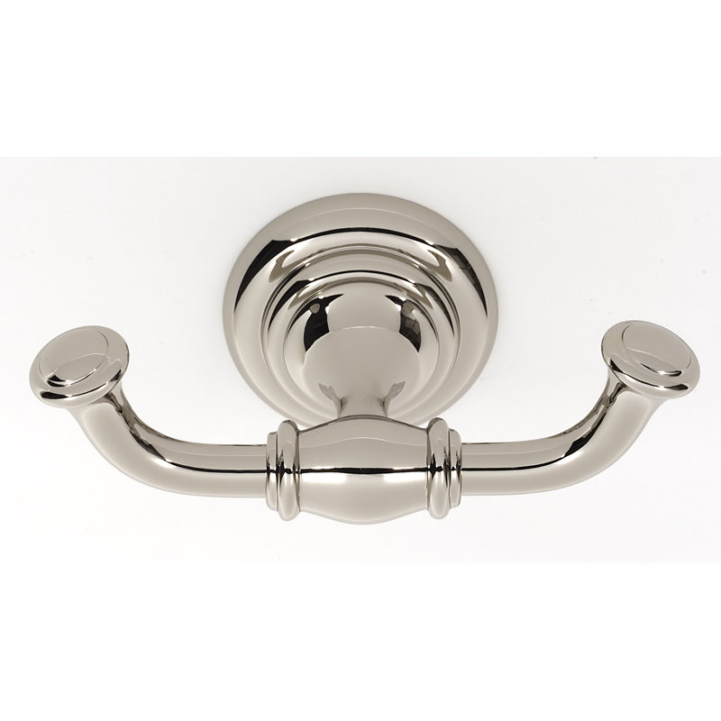 Charlie Double Robe Hook, Polished Nickel