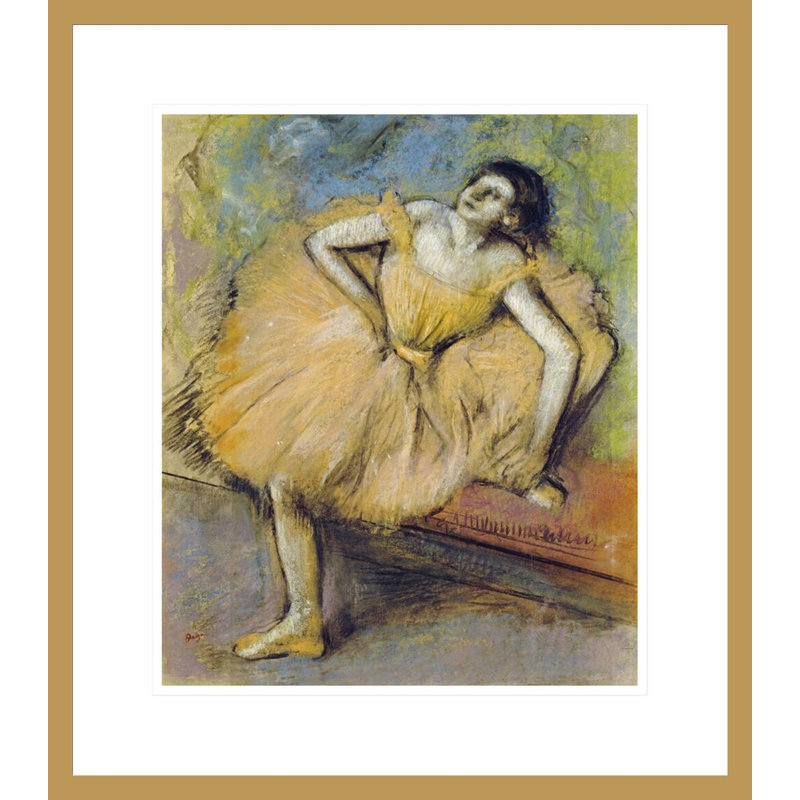 «Danseuse Assise» par Edgar Degas, impression giclée sur cadre, H 20,18 po x l 17,75 po