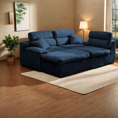 Canapé en L peu encombrant, chenille de qualité supérieure, style moderne pour le salon