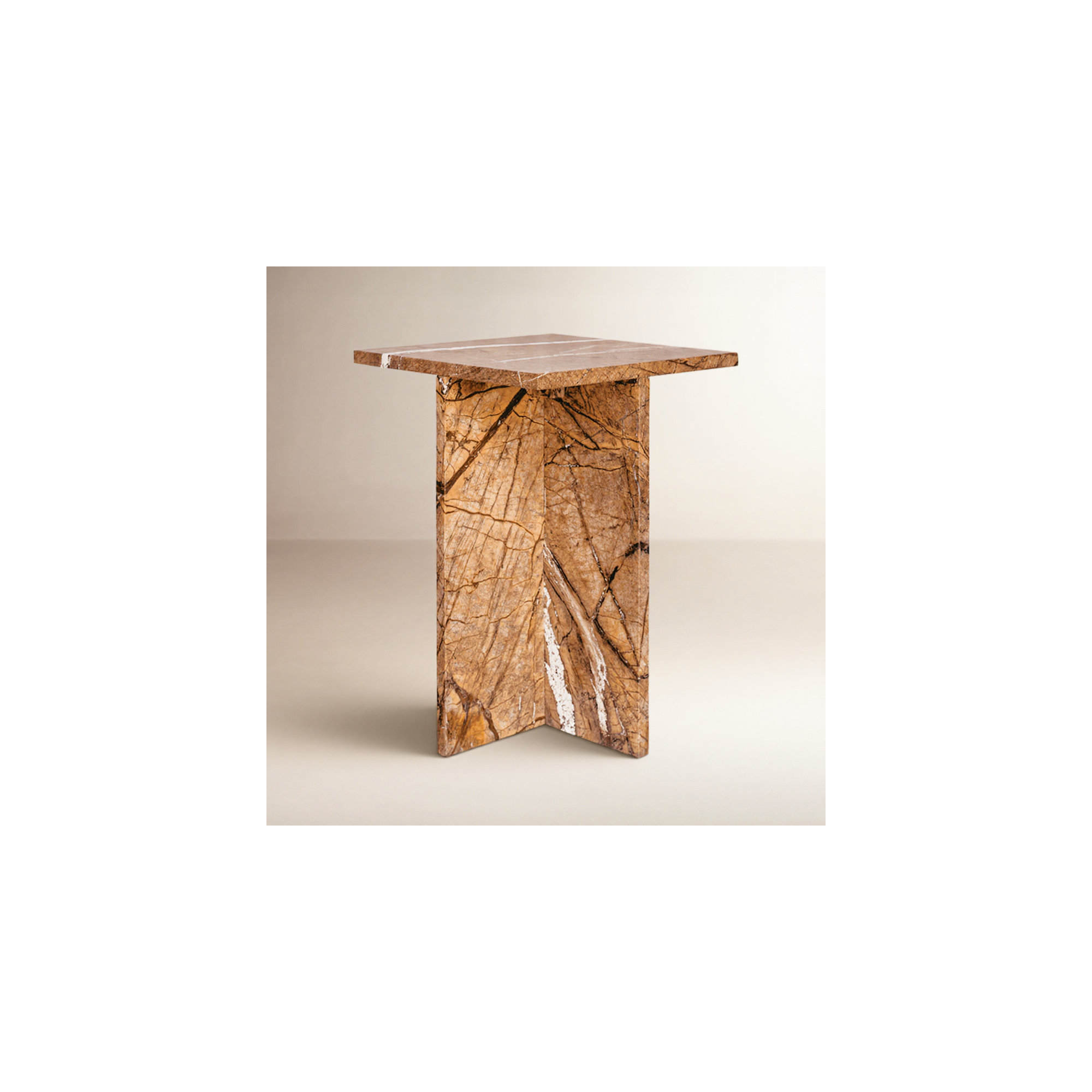 Rience End Table, Gold Marble