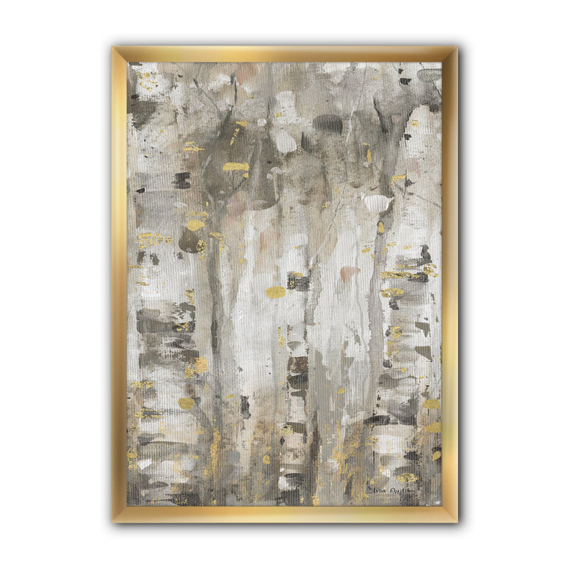 «The Modern Gray Forest II», reproduction sur toile encadrée, H 46 po x l 36 po x P 1,5 po, Cadre doré
